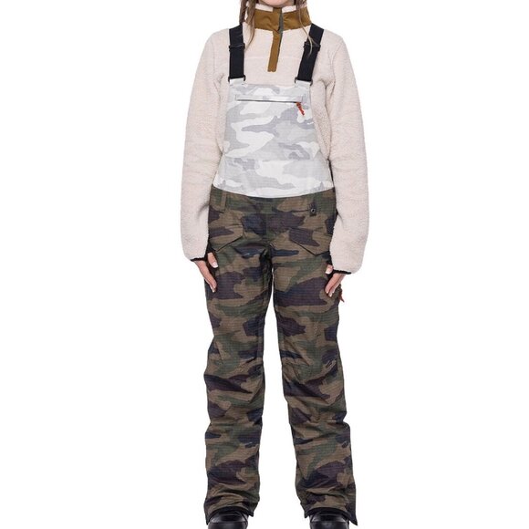 686 Harper Womens Shell Bibs Snowboard/Ski/Winter Pants Camo NEW $230 - Picture 1 of 12